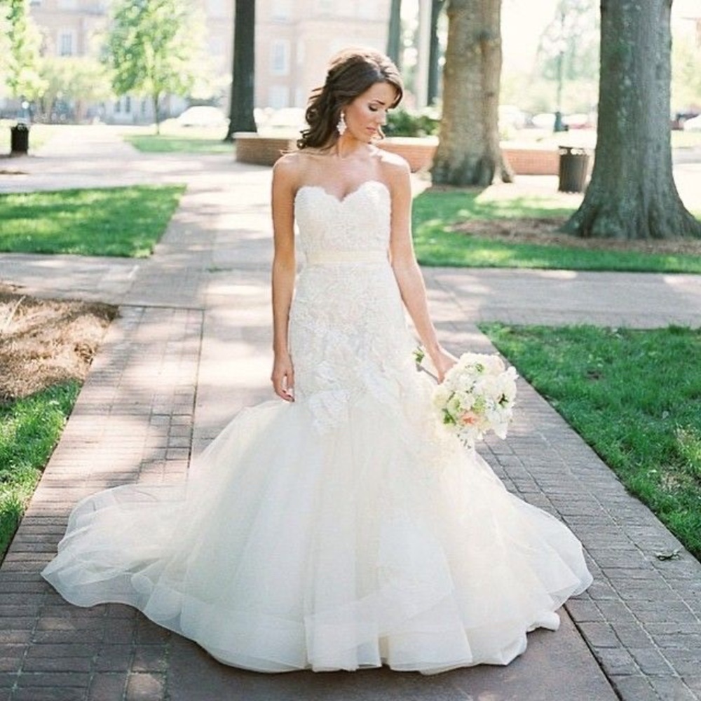 Custom Lazaro 3415 Champagne Mermaid Wedding Gown